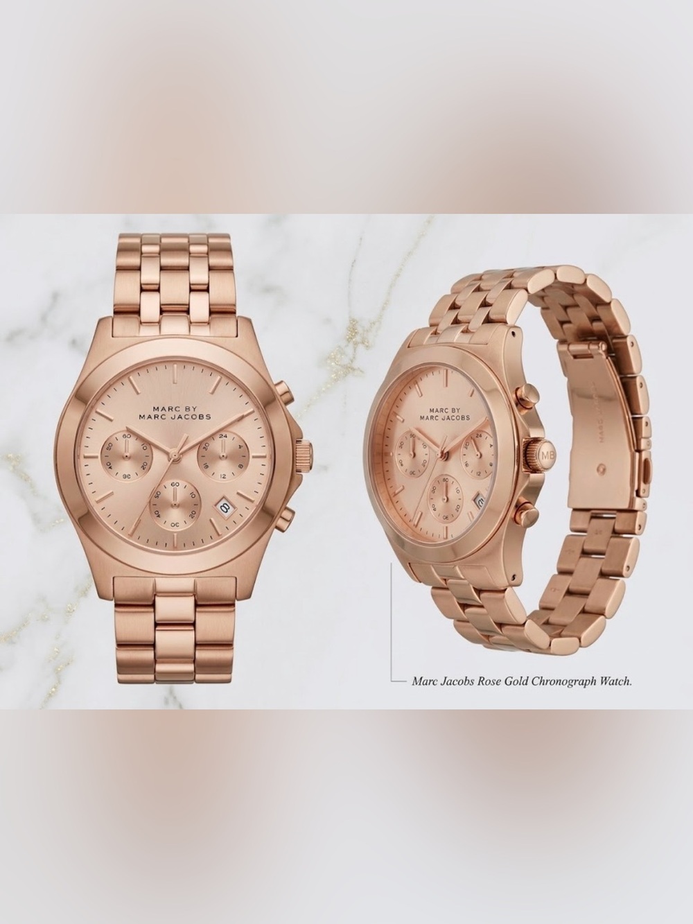 Marc Jacobs Rose Gold Chronograph Watch (40mm) – Excellent Condition